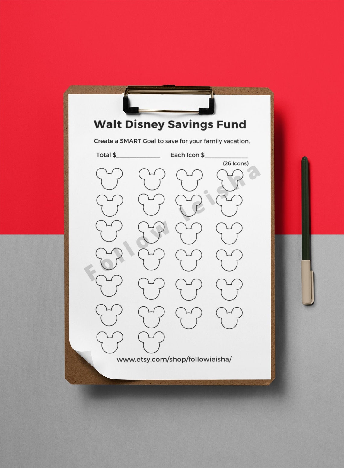 Money Saving Challenge Printable Disney World Savings Fund | Etsy
