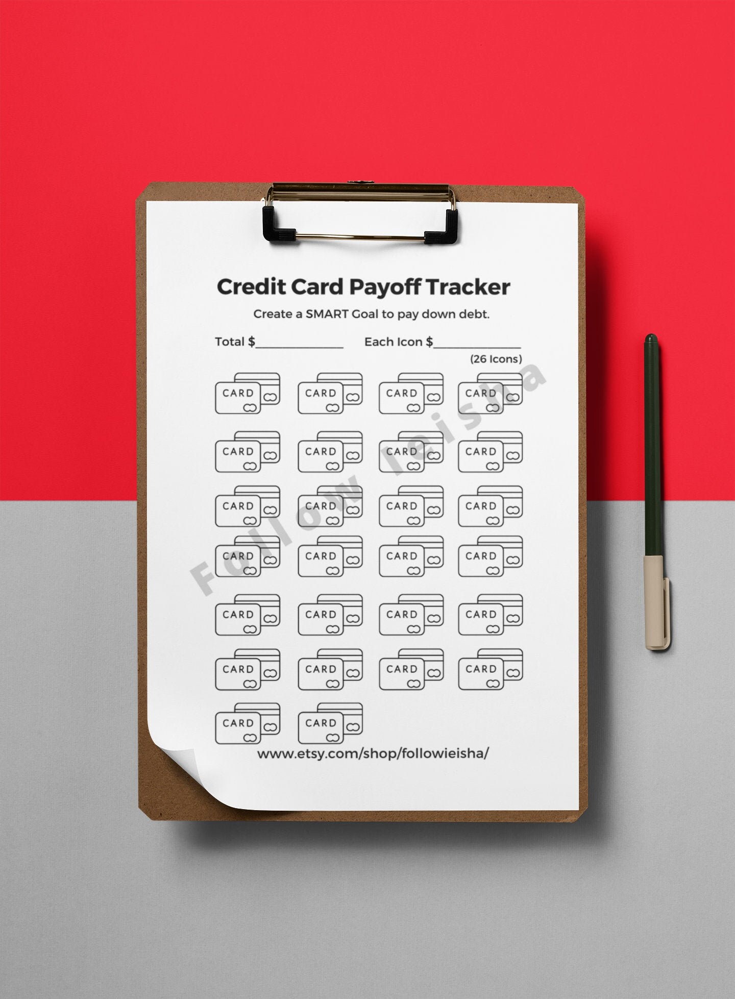 Money Saving Challenge Printable Credit Card Payoff Debt Etsy