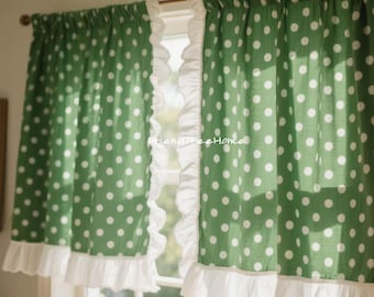 Rideau de fenêtre victorien - Rideau personnalisé - Panneau de rideau style campagne française blanc - Rideau Shabby Chic en dentelle