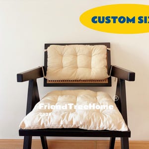 Linen chair cushion with insert |  Rocking chair cushion | Chair cushion with ties | Pads for chairs |Arm chair cushion |Tailor made cushion