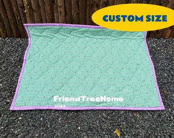 Manta de picnic de algodón con estampado floral, alfombra de camping impermeable.
