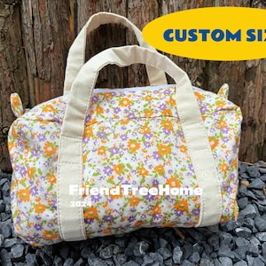 Quilts Canvas Storage Bag, Custom Size Bag, Floral Wardrobe Underbed Storage Bag, Floral Cotton Canvas Bag, Pillow Box, Travel Organizer