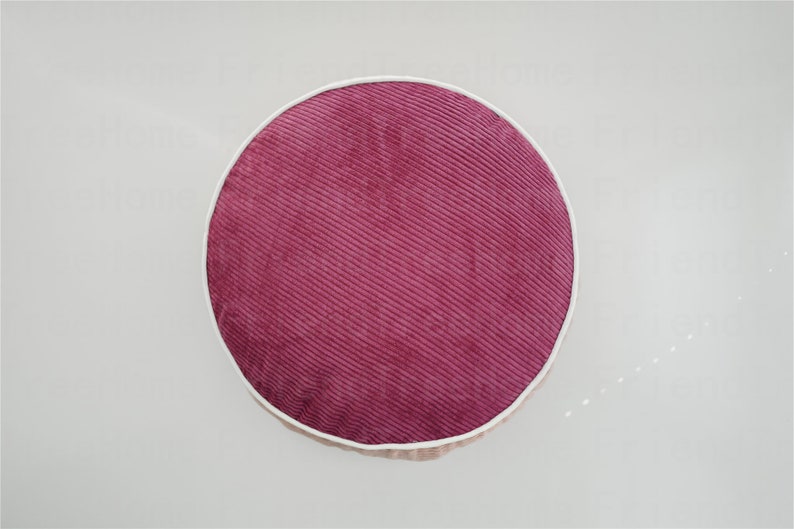 Round Chair Back Cushion / Corduroy Cushion 18 Inches / Thick Round