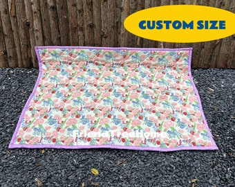 Manta de picnic de algodón con estampado floral, alfombra de juego impermeable extragruesa.
