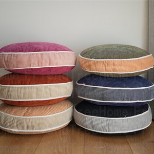 Round chair back cushion / Corduroy cushion 18 inches / Thick round cushion / Seat back cushion