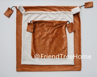 Sac cadeau en velours avec cordon de serrage - Grand sac de rangement en imitation peau de daim