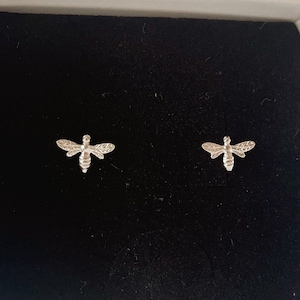 Tiny Bee Stud Earrings, Sterling Silver Bee Stud Earrings, Bee Earrings, Dainty Earrings, Bee Gift