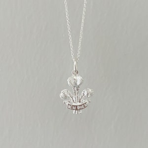 Welsh Prince Of Wales Feathers Sterling Silver Necklace, Detailed Welsh Pendant Silver Necklace, Cymru Jewellery, Prince of Wales Pendant