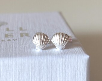 Silver Earrings Under The Sea Set, Beach Themed Earrings, Seashell, Starfish, Seahorse Studs, Summer Stud Trio