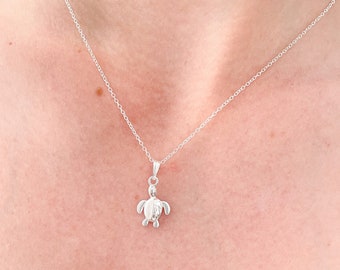 Sterling Silver Turtle Pendant Necklace, Sea Turtle Jewellery, Animal Lover Necklace, Beach Inspired Gift