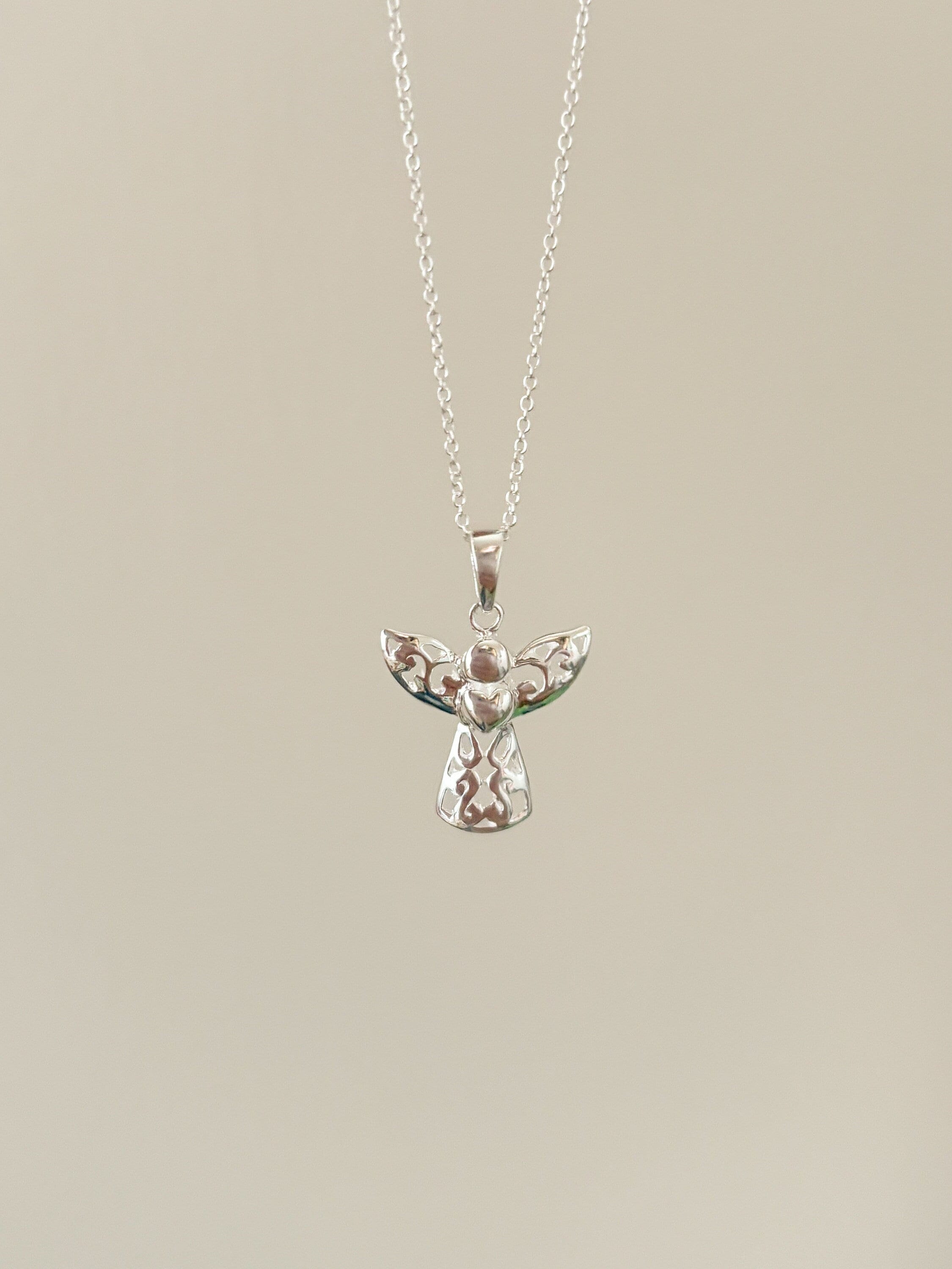 Silver angel pendant - Etsy 日本