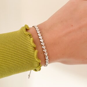 Sterlingzilveren schakelarmband met schakel, zilveren hartarmband, zilveren schakelarmband met liefdeshart afbeelding 5