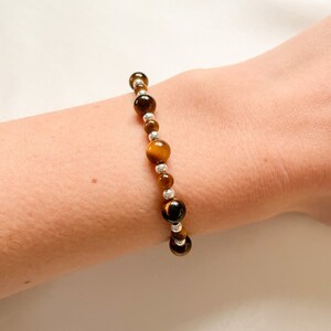 Stylish Tiger Eye Bracelet: Handcrafted Gemstone Jewellery for Strength, Style & Confidence. Natural Healing Stone, UK Made, Gift for Her.