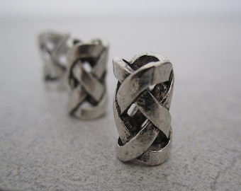 Perle de cheveux et barbe Viking colonne en métal, 13x7mm, trou 5mm - Argent antique - Perle pour barbe, dreadlocks, bracelet, bijoux, celte