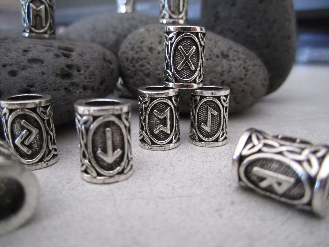 Accessori Capelli Norreni Dreadlocks Trecce 110 Perline Vichinghe Per Barba E Capelli - Accessori Dreadlocks Stile Nordico - Con Aghi Ed Elastici Perline Metallo Antico