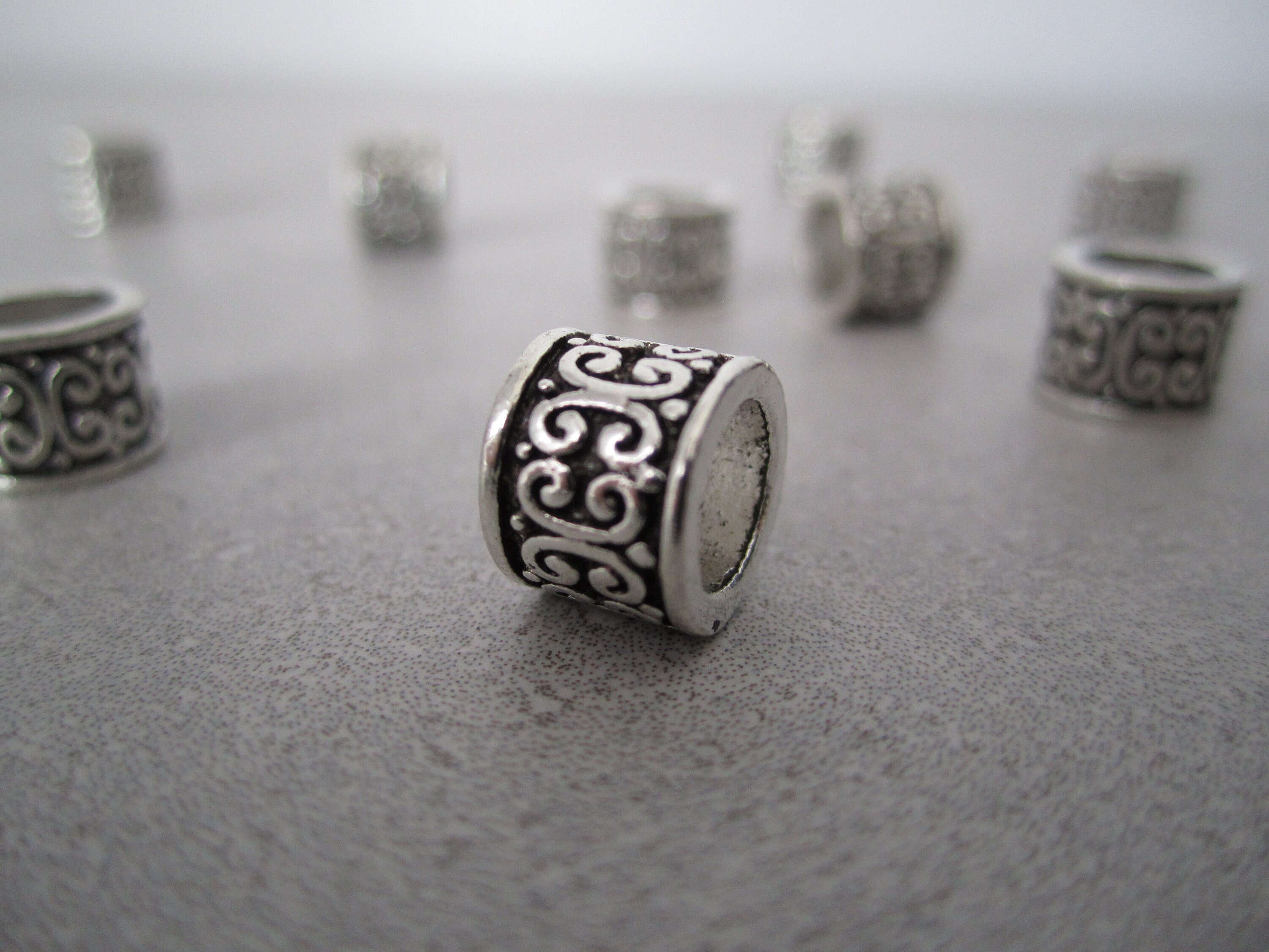 Perle De Barbe Viking En Argent - Nidhogg Dragon - Diamètre Intérieur 6mm Pour Barbe, Cheveux, Dreadlocks, Bracelets Et Colliers