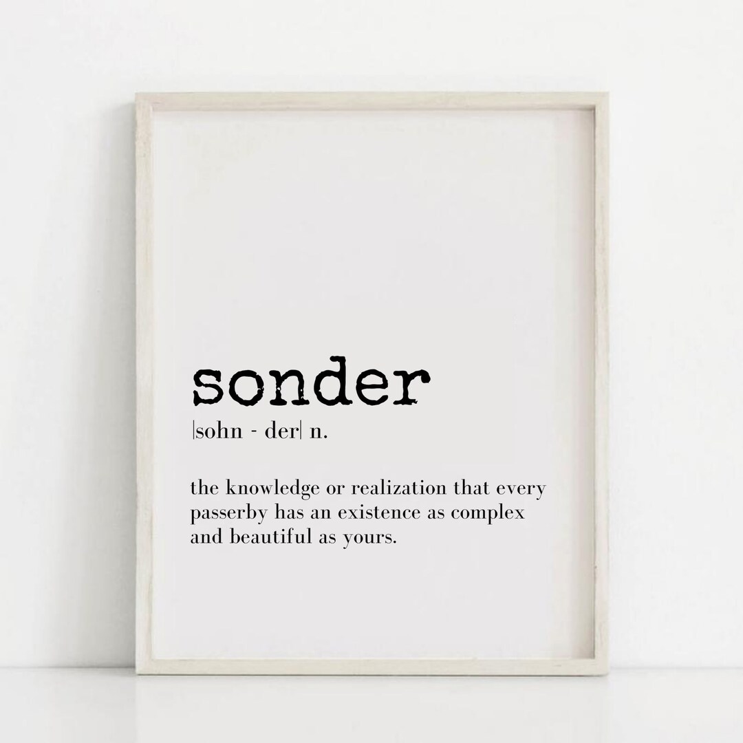 Sonder Definition Printable Art Home Decor Dictionary Quote - Etsy