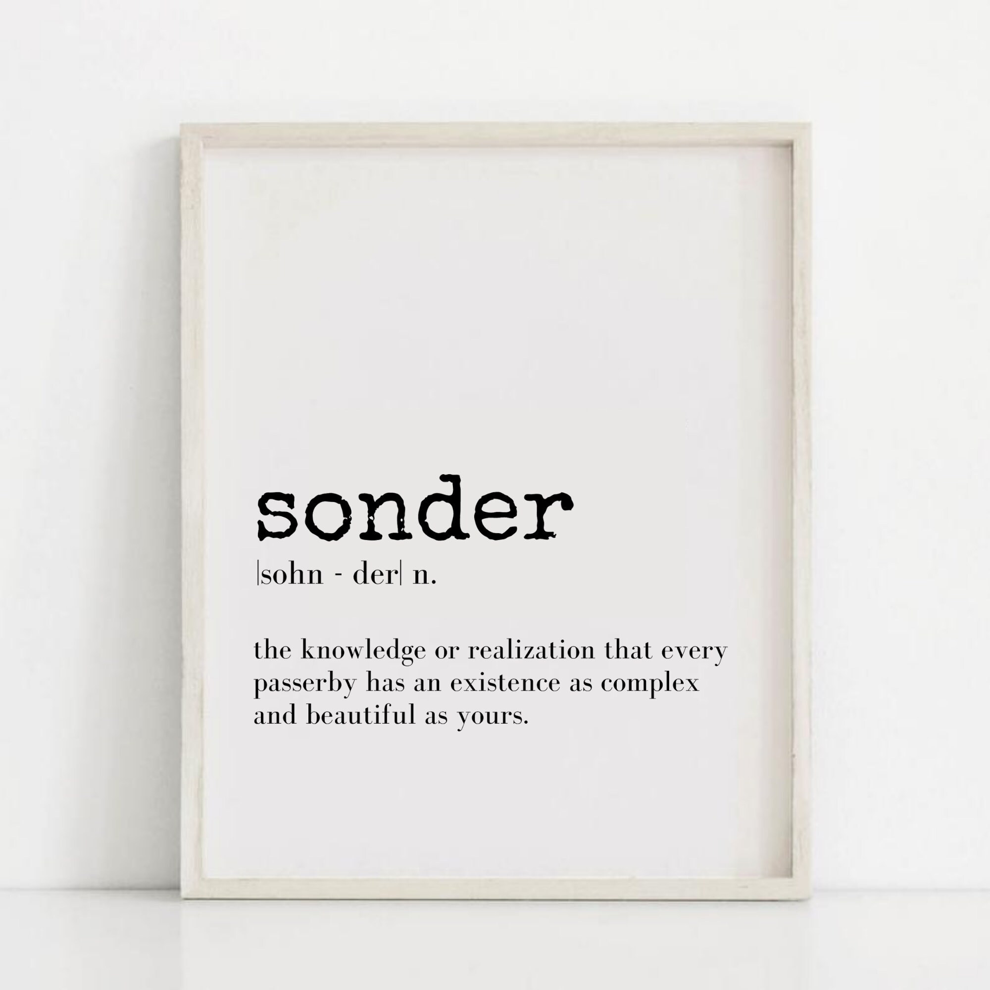 Sonder Definition Printable Art, Home Decor, Dictionary Quote, Sonder