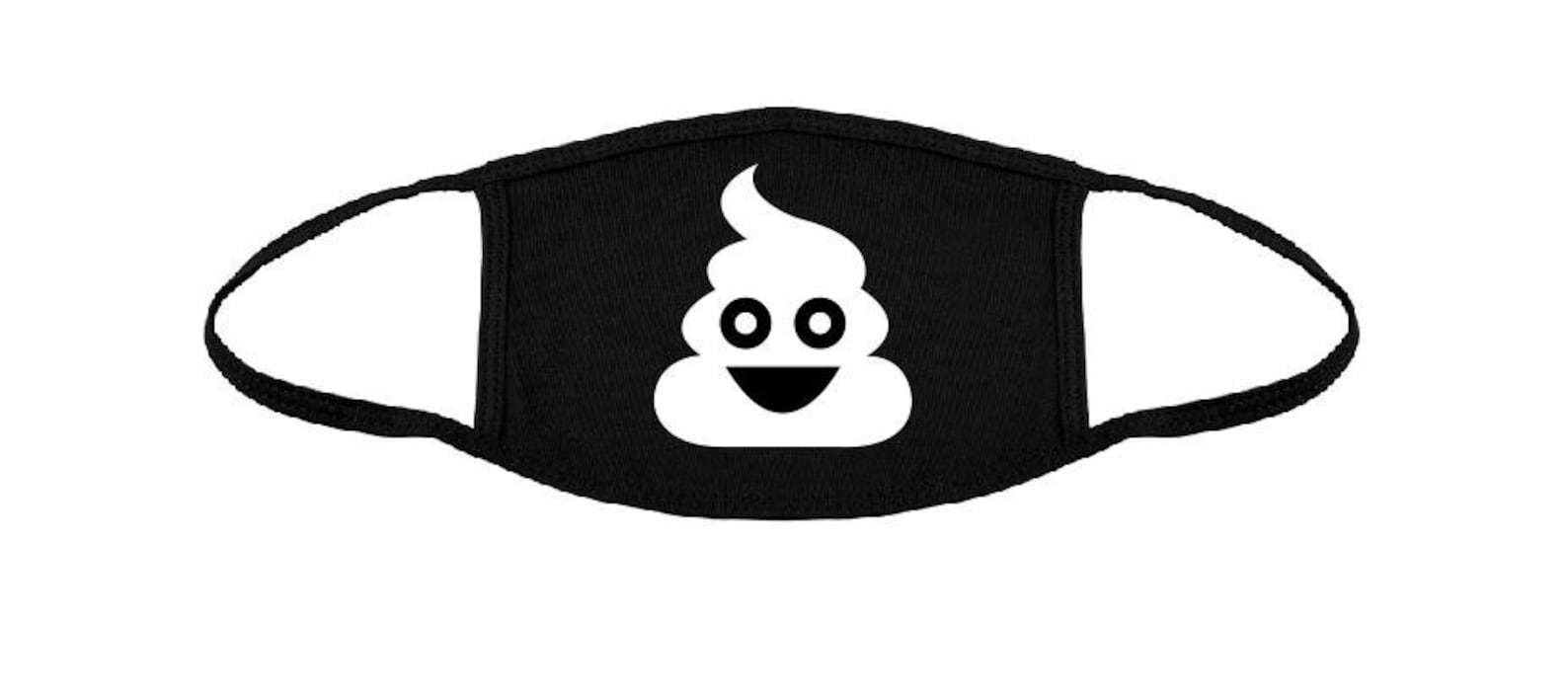 Poop Emoji Face Mask Reusable Washable 100 Cotton Etsy