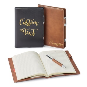 Diario de cuero personalizado, DIARIO RECARGABLE, Cuaderno de bocetos con texto personalizado, Diario de gratitud, Diario de bodas, Diario de viaje