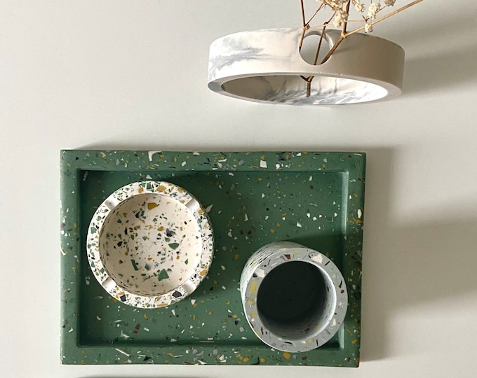Rectangular tray, centrepiece, large pocket tray, Christmas gift