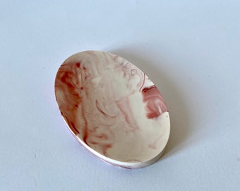 Red marble soap dish