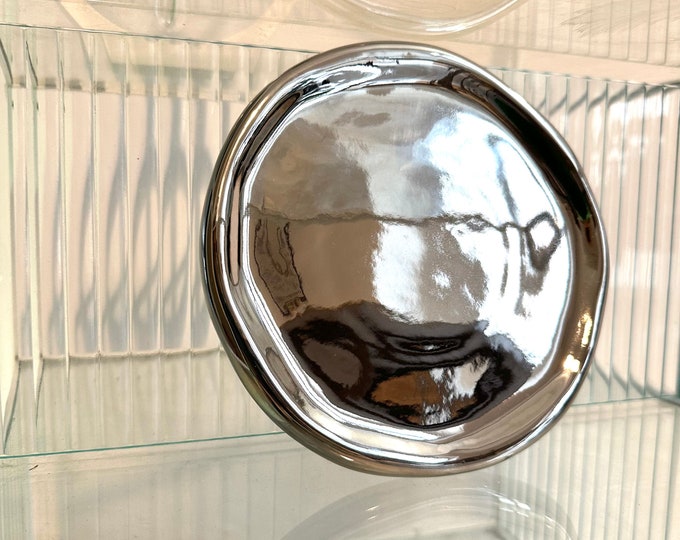 Large round mirror pocket emptier, centrepiece, Christmas gift
