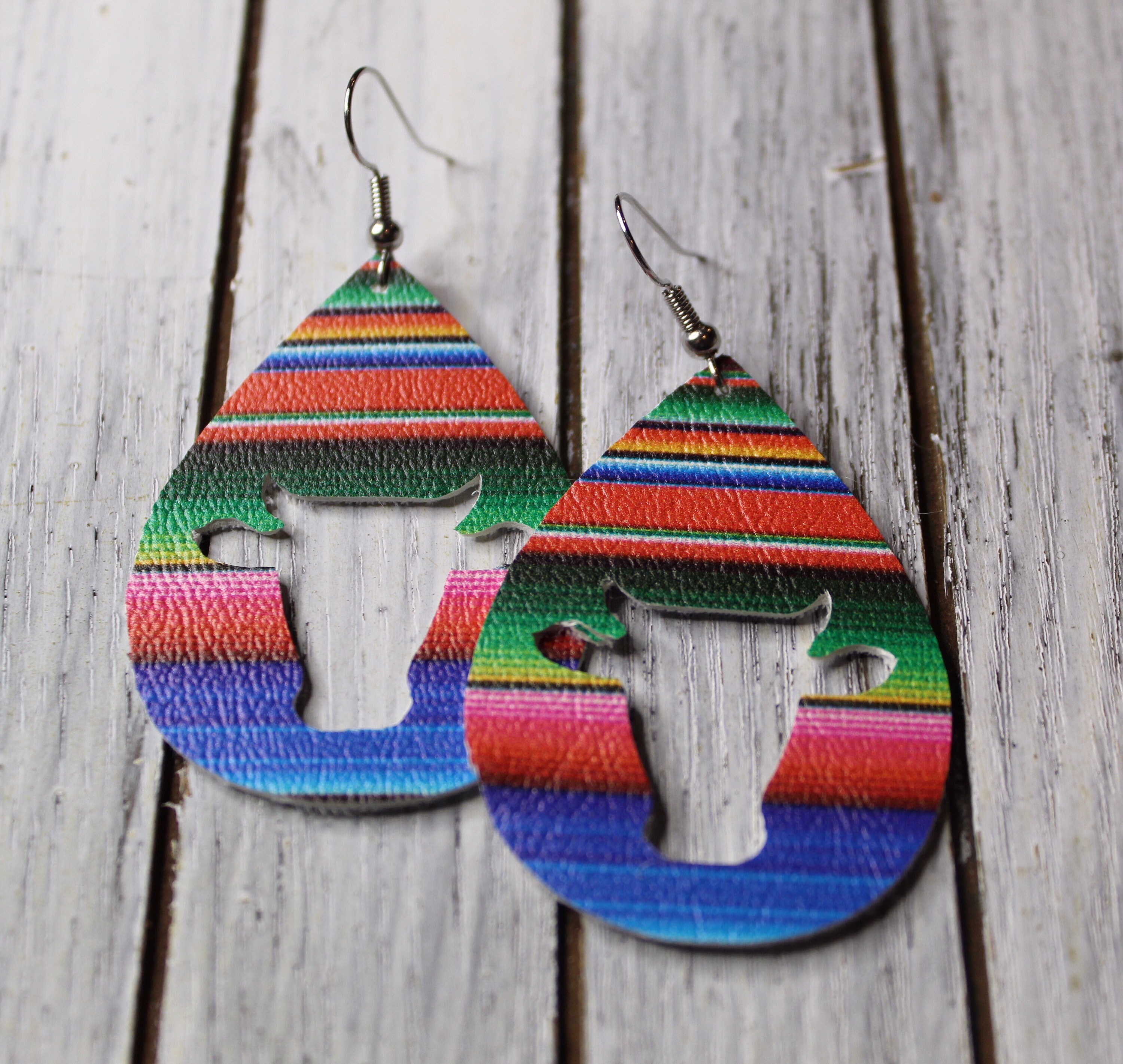 Faux Cow Head Earrings/Faux Leather Earrings Etsy