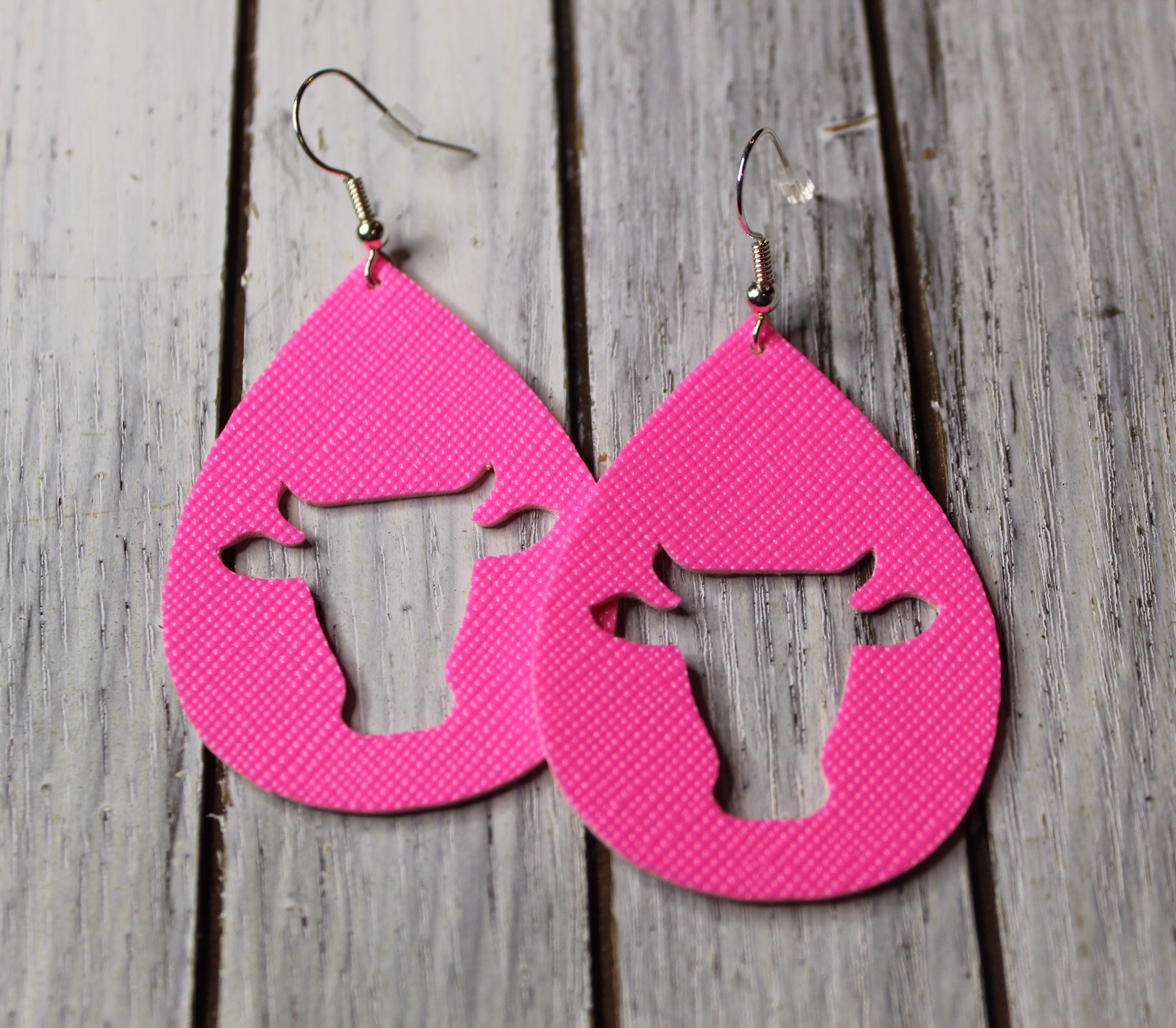 Faux Cow Head Earrings/Faux Leather Earrings Etsy