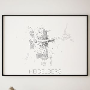 Schwarzplan Heidelberg | Stadtplan | Kunstdruck in 8 Farben