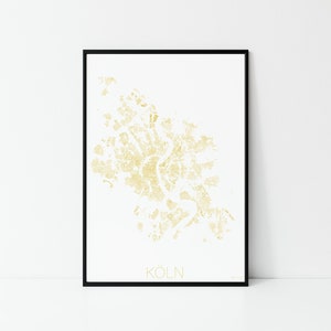 Figure Ground Plan Cologne | City Map | Art print in gold limited edition