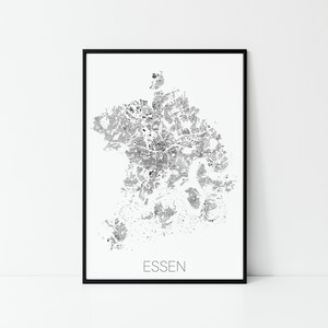 Schwarzplan Essen | Stadtplan | Kunstdruck in 8 Farben