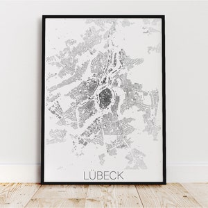 Schwarzplan Lübeck | Stadtplan | Kunstdruck in 8 Farben