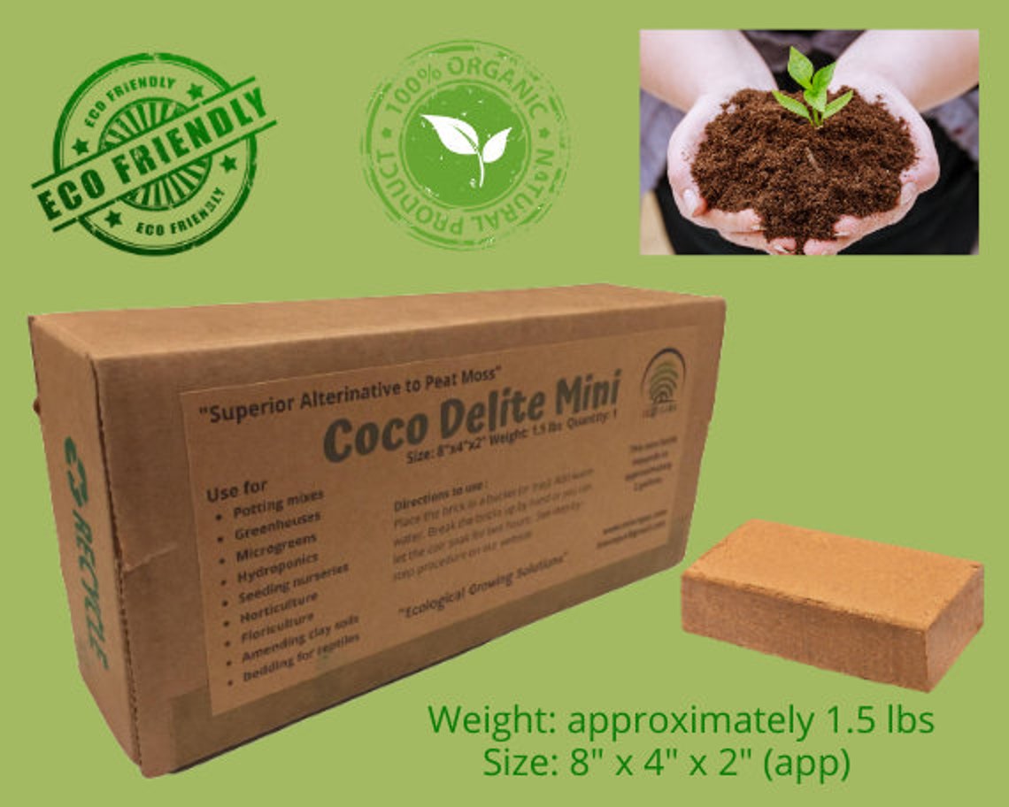 Coco Coir Brick Coconut Fiber Block 100 Etsy