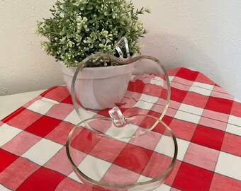 Juego vintage de 2 platos Anchor Hocking de vidrio con forma de manzana