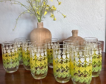 Juego de 10 vasos vintage con forma de corazón de fresa