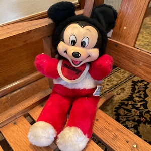 Vintage rubber face Mickey Mouse plush 1960s image 1