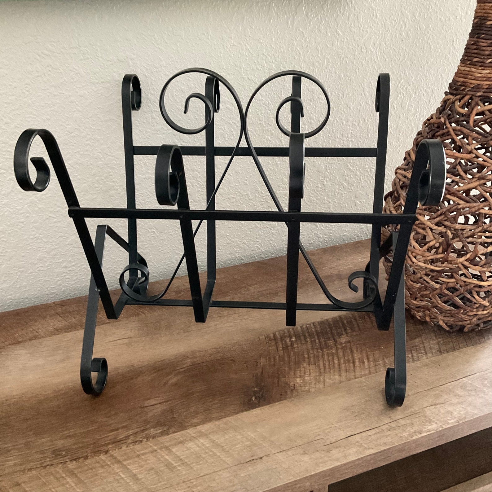 Midcentury Wrought Iron Magazine Rack Etsy