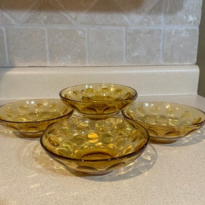 Set of 5 amazing Vintage MCM Amber Berry Bowls Dessert