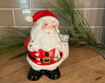 Vintage Santa Bank by Homco. 5212 Mid Century Christmas