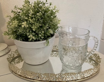 Jarra de pinta vintage precortada transparente de Anchor Hocking