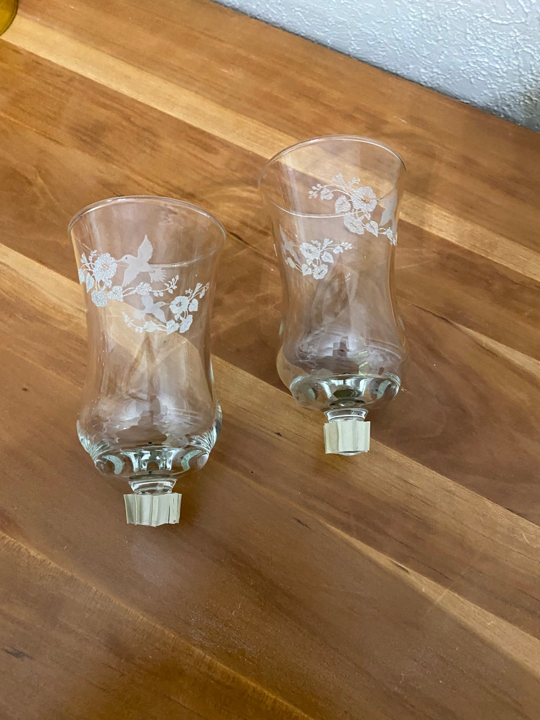 Vintage Home Interiors Peg Votives Flowers and Hummingbirds Etsy