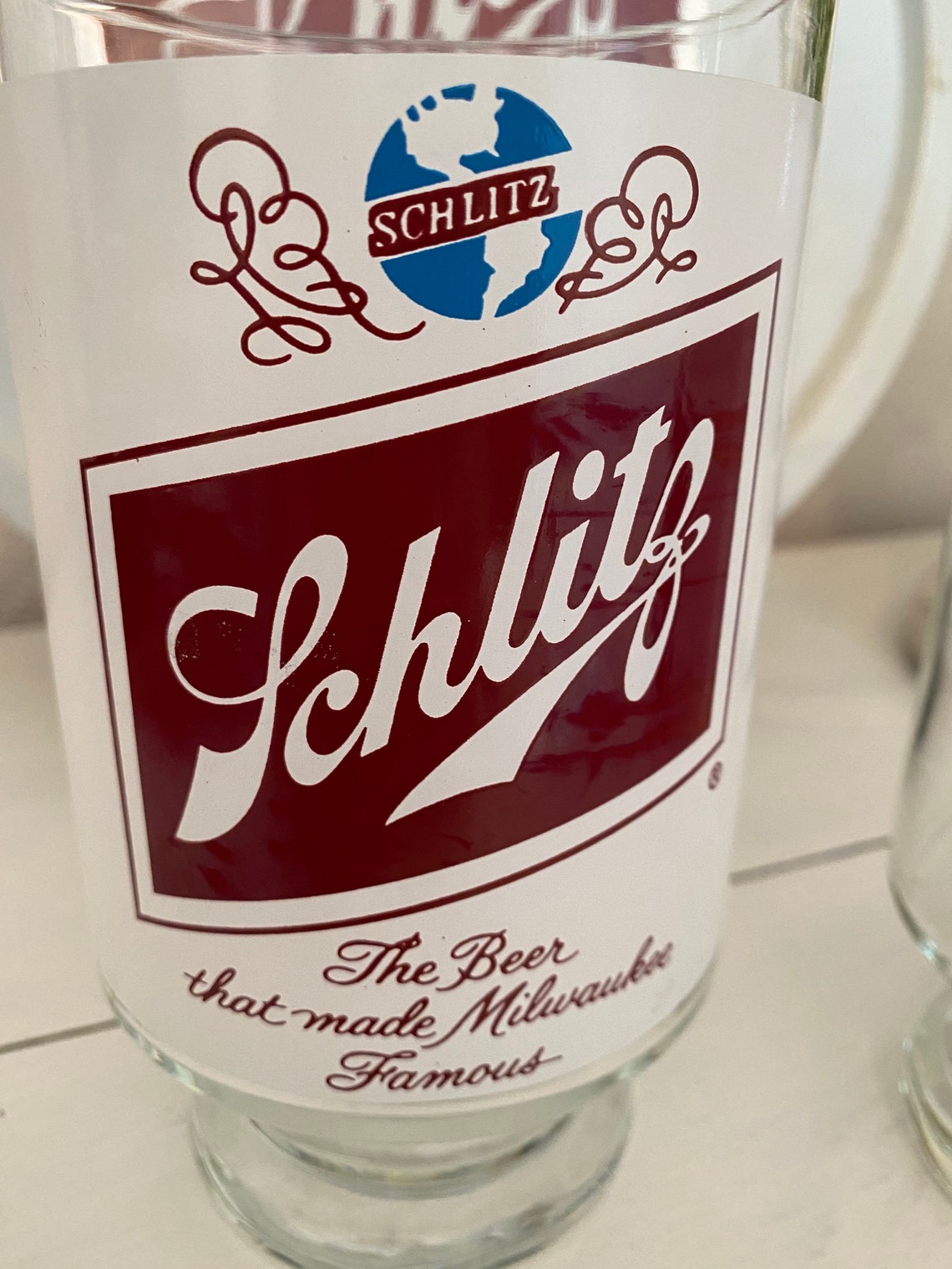 schlitz beer glass 1970s