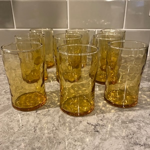 French Honeycomb Water Glass- Set of Six - Larger Cross