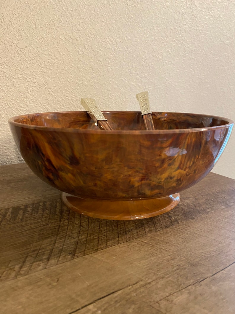 Mid Century Modernvintage Retro Plastic Salad Bowl Server and Etsy