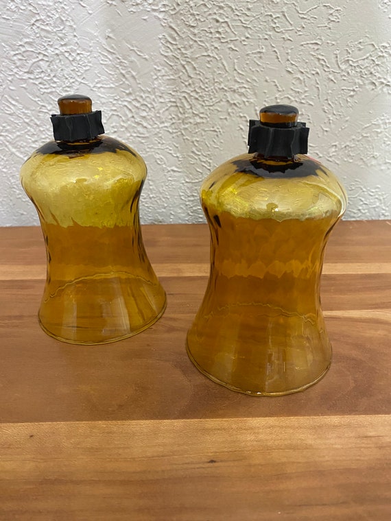 Set of 2 Vintage Amber Votive Home Interior Votive Cups Candle Etsy