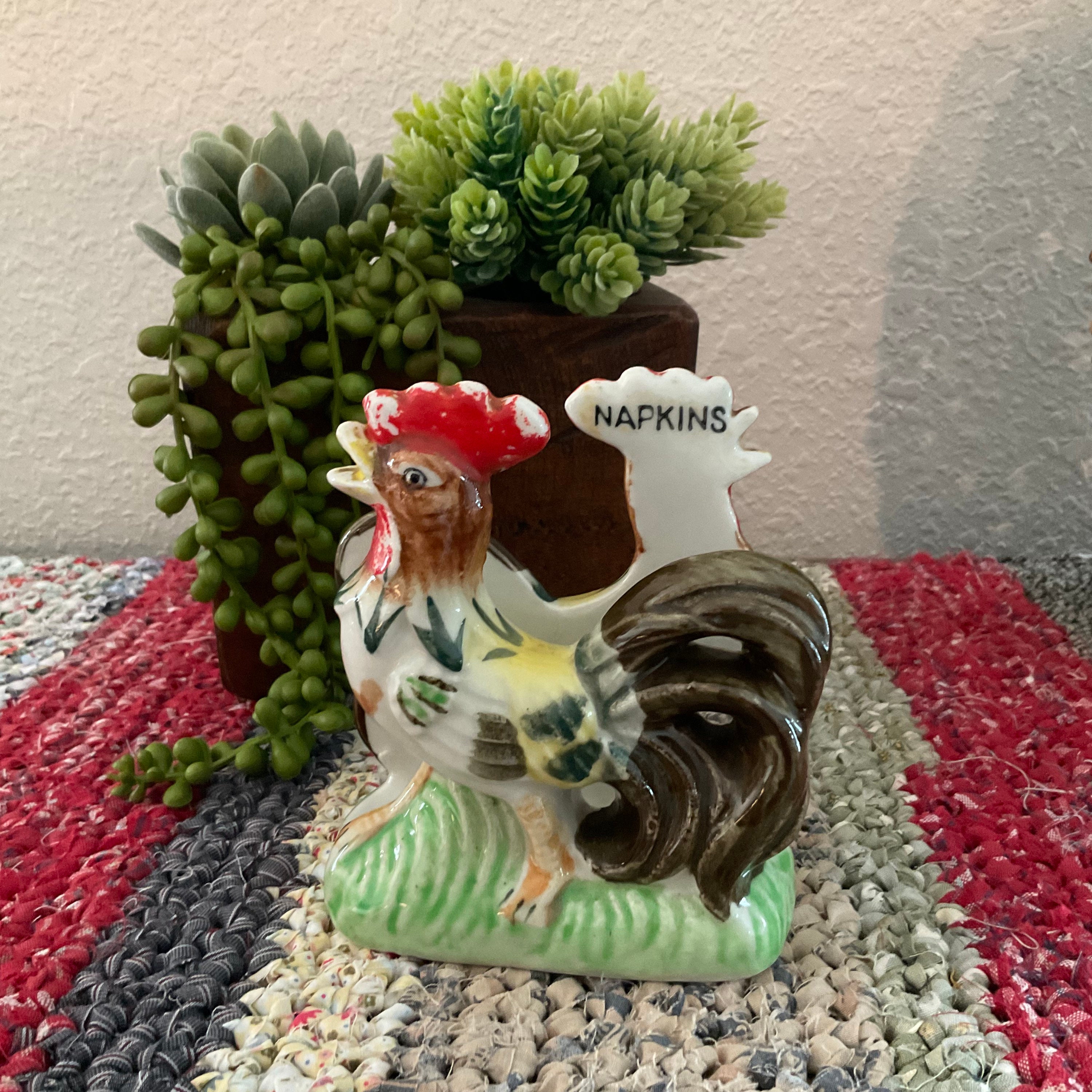 Adorable Vintage Rooster Napkin Holder Etsy