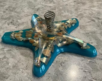 Vintage Florida Resin Starfish Paperweight pen holder