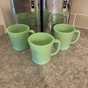 Vintage Fire King Jade-ite Flat Bottom D-handle Coffee Mug