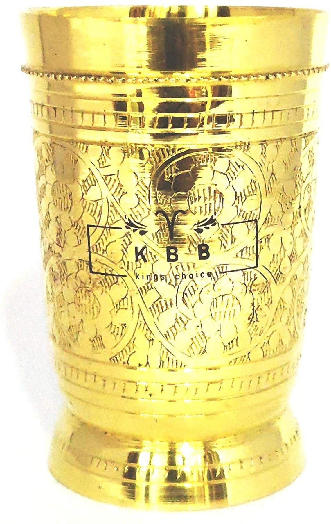 12 Oz Brass Glass Tumblers Indian Handmade Embossed Designer Etsy